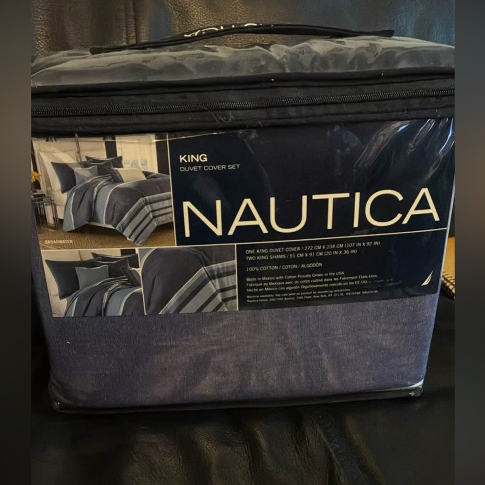 Nautica Cotton Duvet Cover Set in Dark Blue